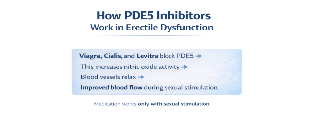 How PDE5 Inhibitors Work in Erectile Dysfunction
